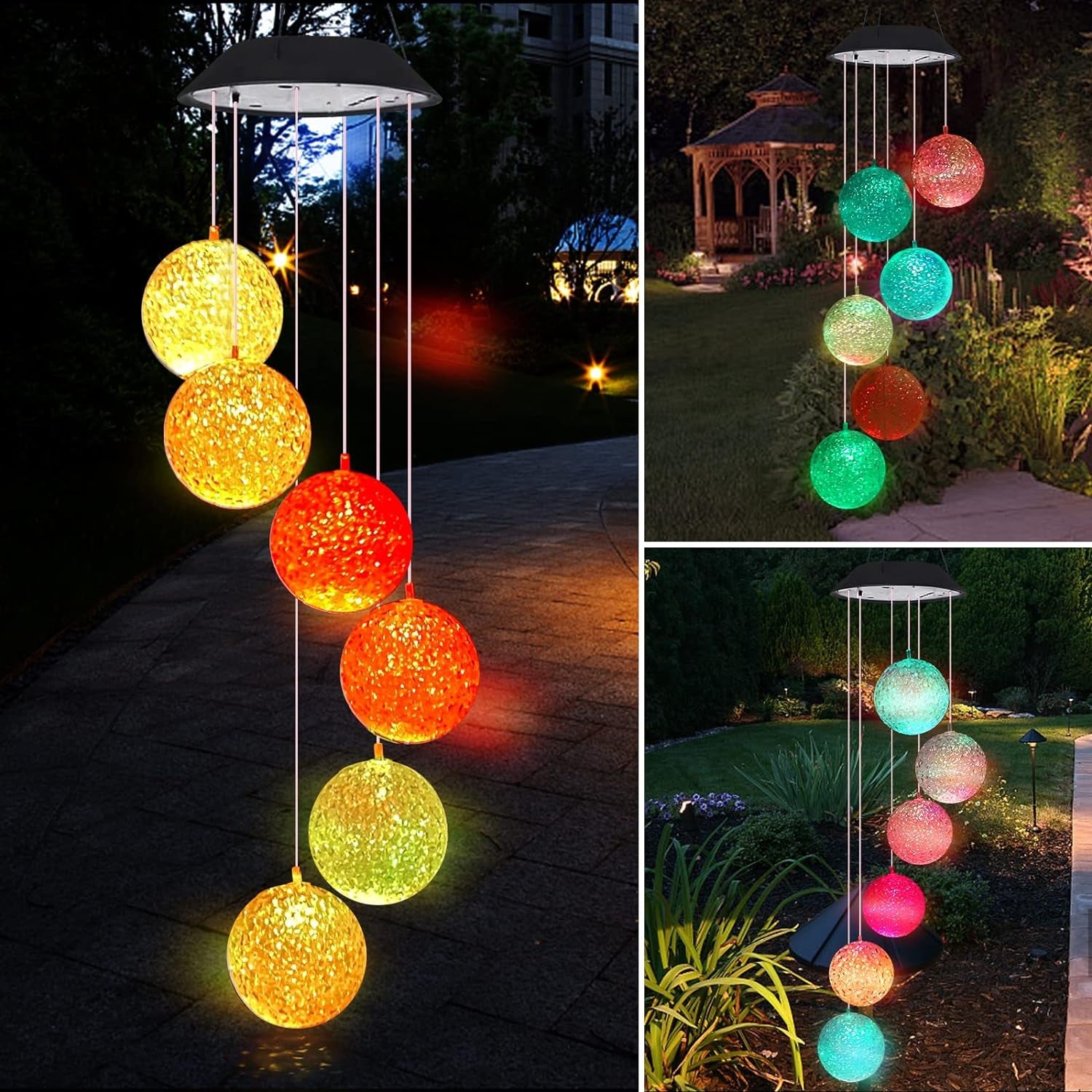 8317L Solar Crystal Ball , Color Changing Solar Powered LED Hanging Light Mobile for Patio Yard Garden Home Outdoor Night Decor, Gifts 8317L Solar Crystal Ball , Color Changing Solar Powered LED Hanging Light Mobile for Patio Yard Garden Home Outdoor Night Decor, Gifts
